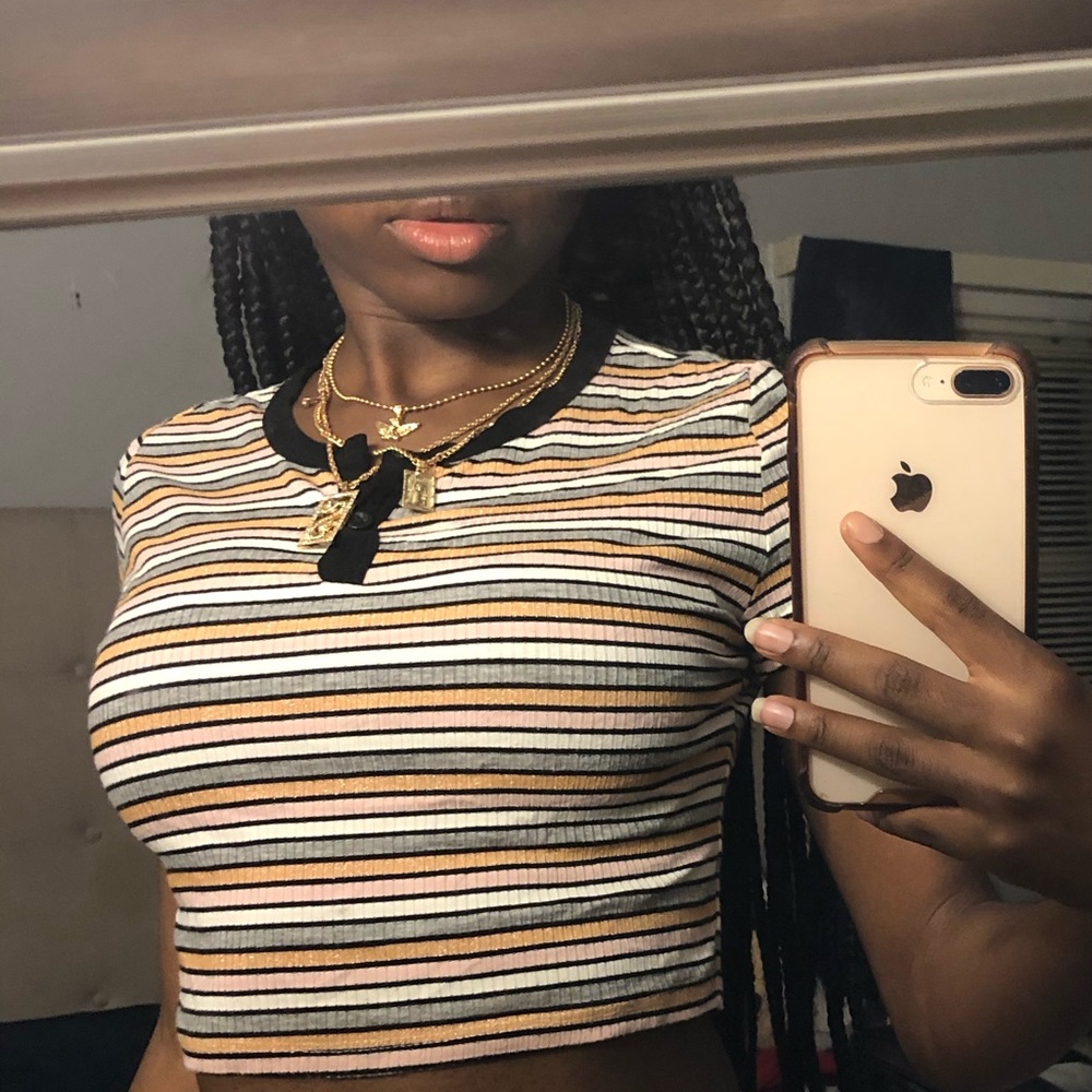 Stripped Cropped Shirt